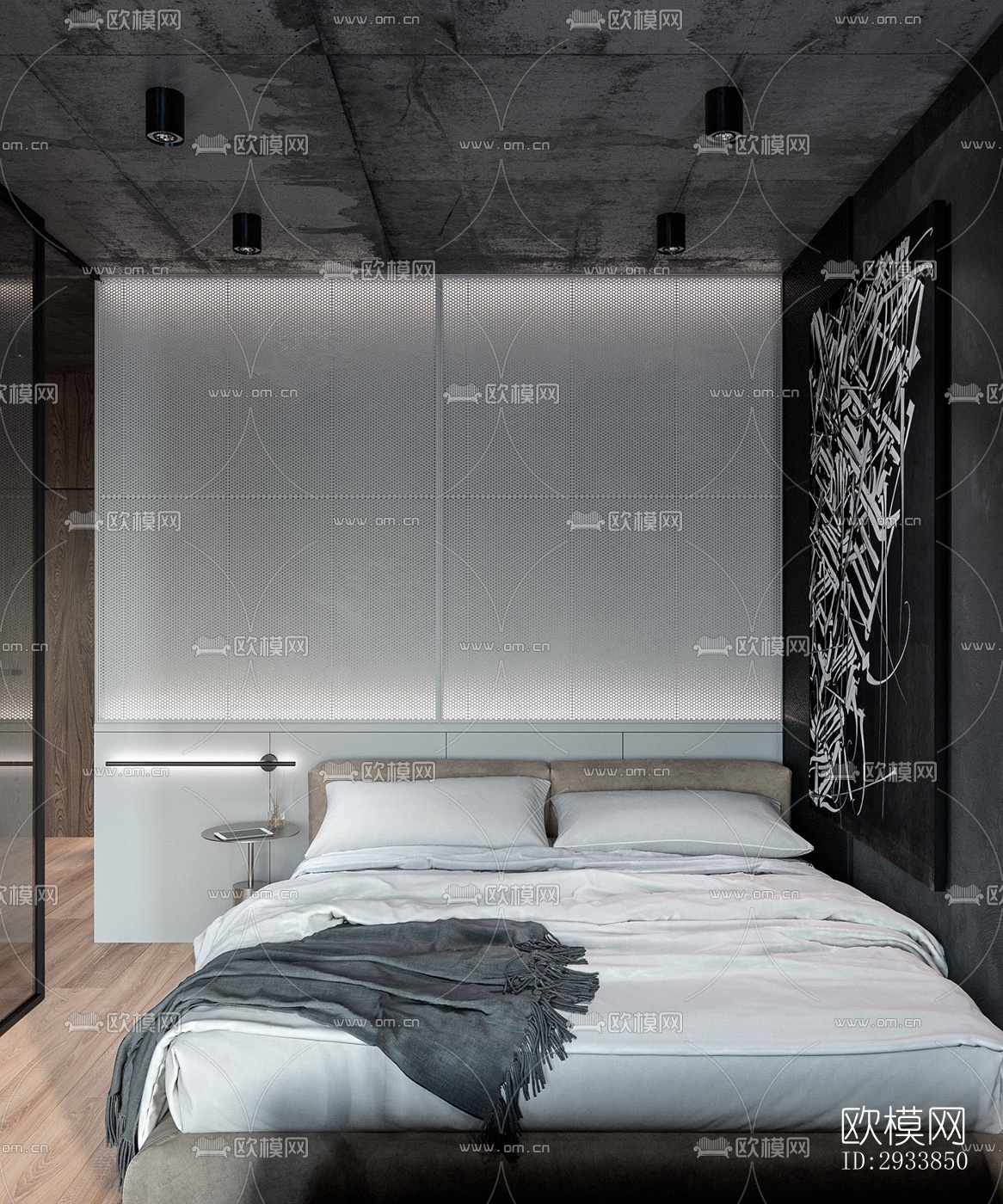 高级灰公寓效果图下载（渲染图4）