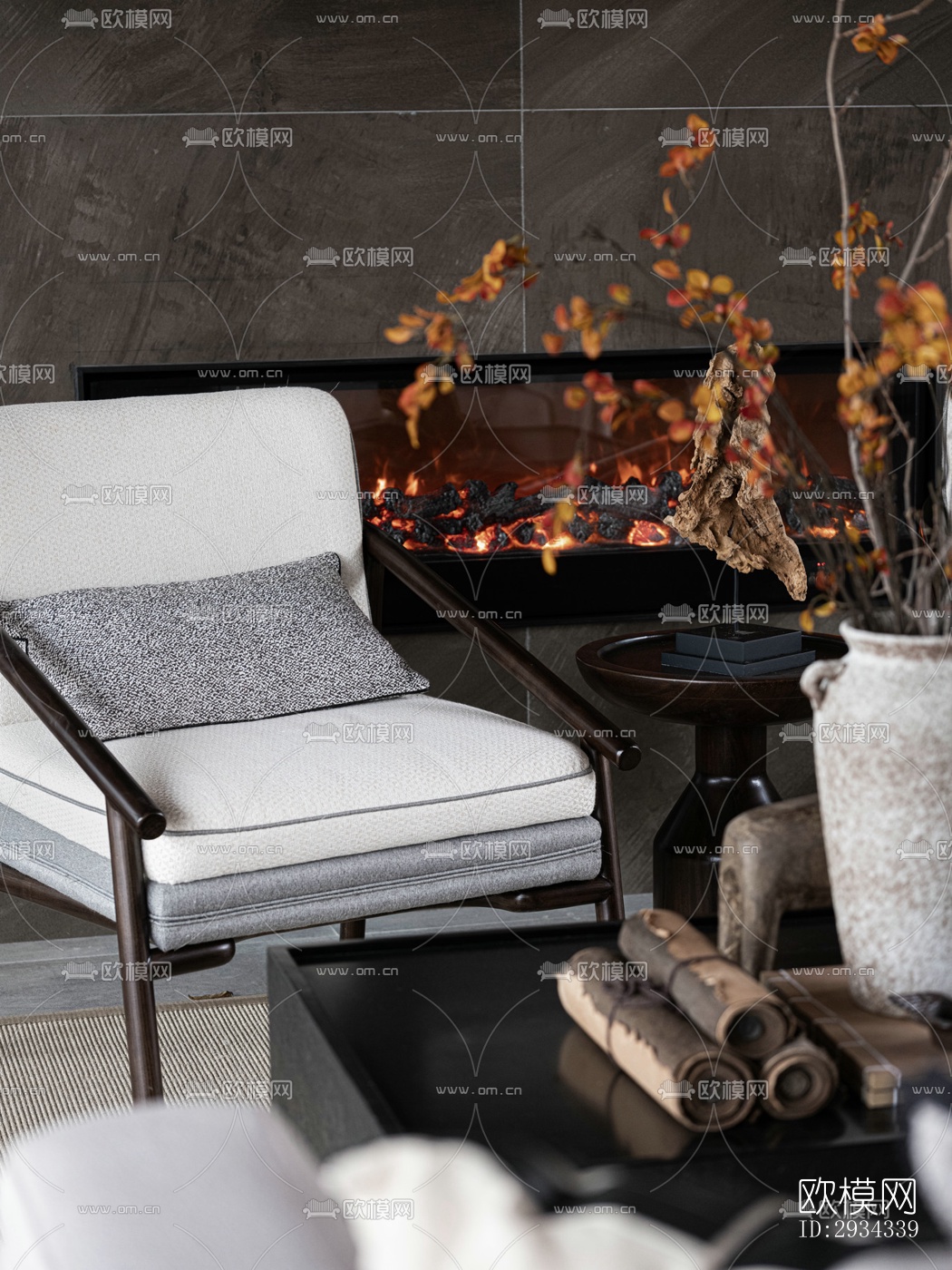 中式平层效果图下载（渲染图10）