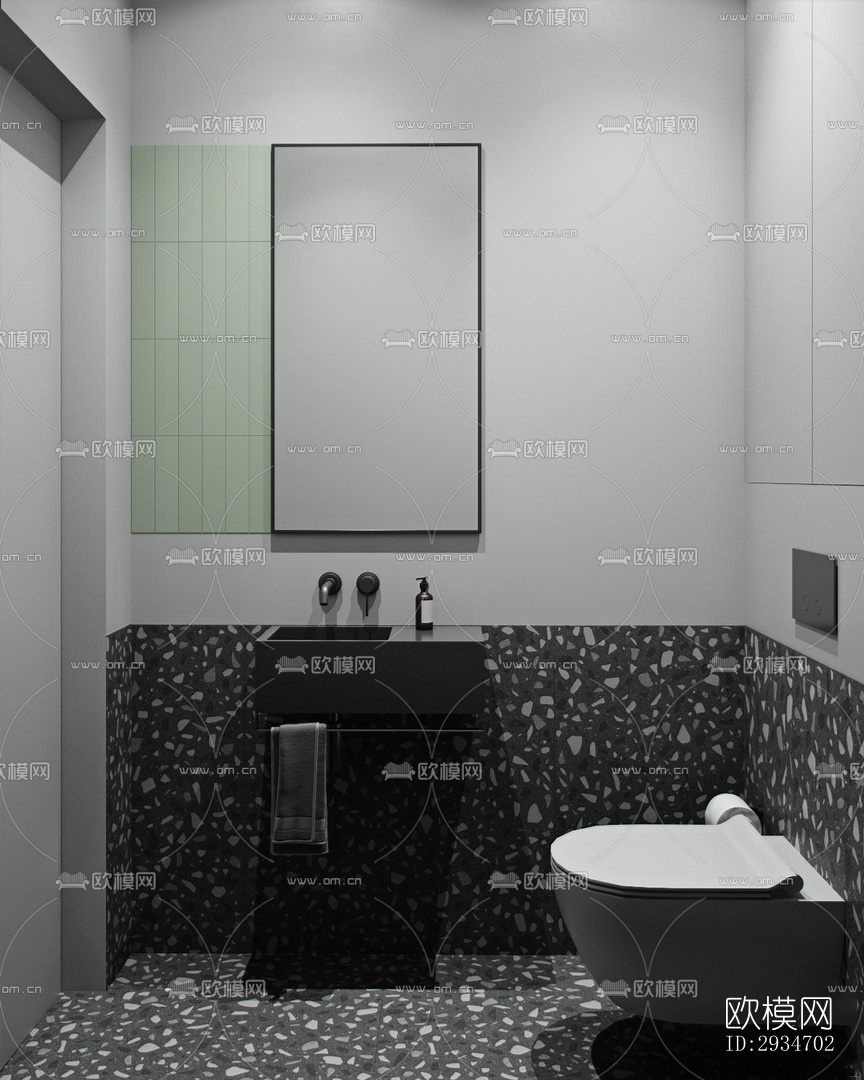 现代平层效果图下载（渲染图18）