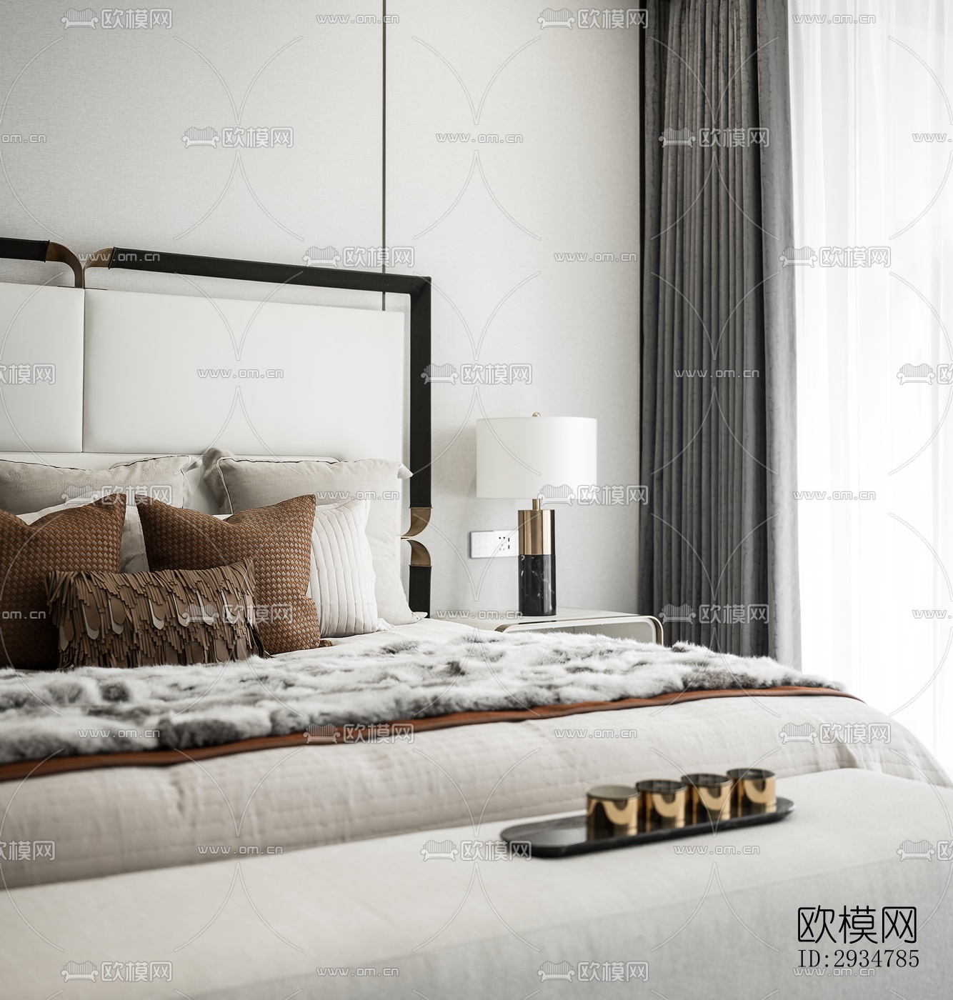 现代平层效果图下载（渲染图4）