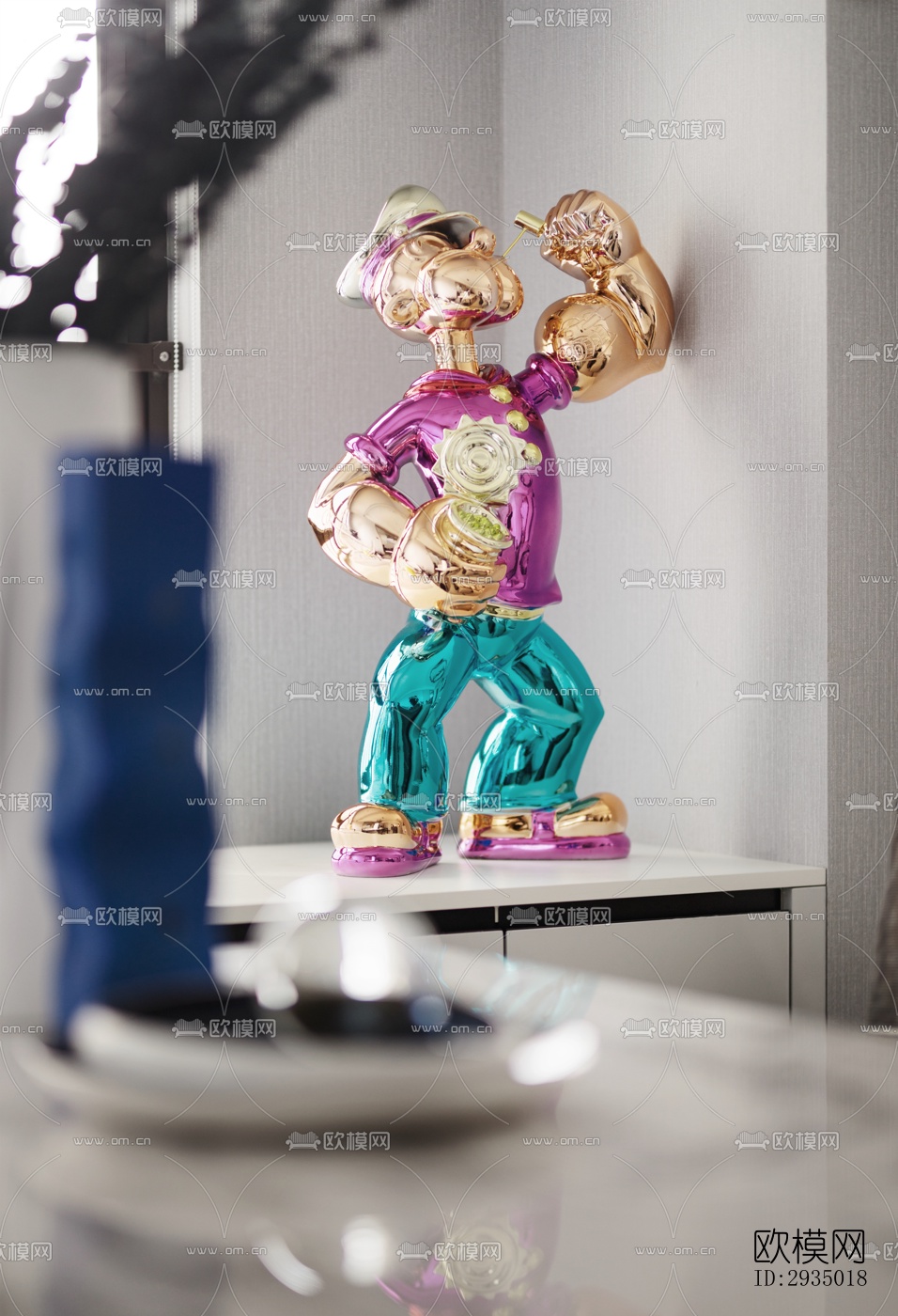 现代平层效果图下载（渲染图9）