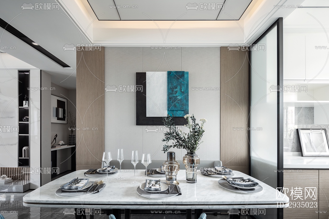 现代平层效果图下载（渲染图4）