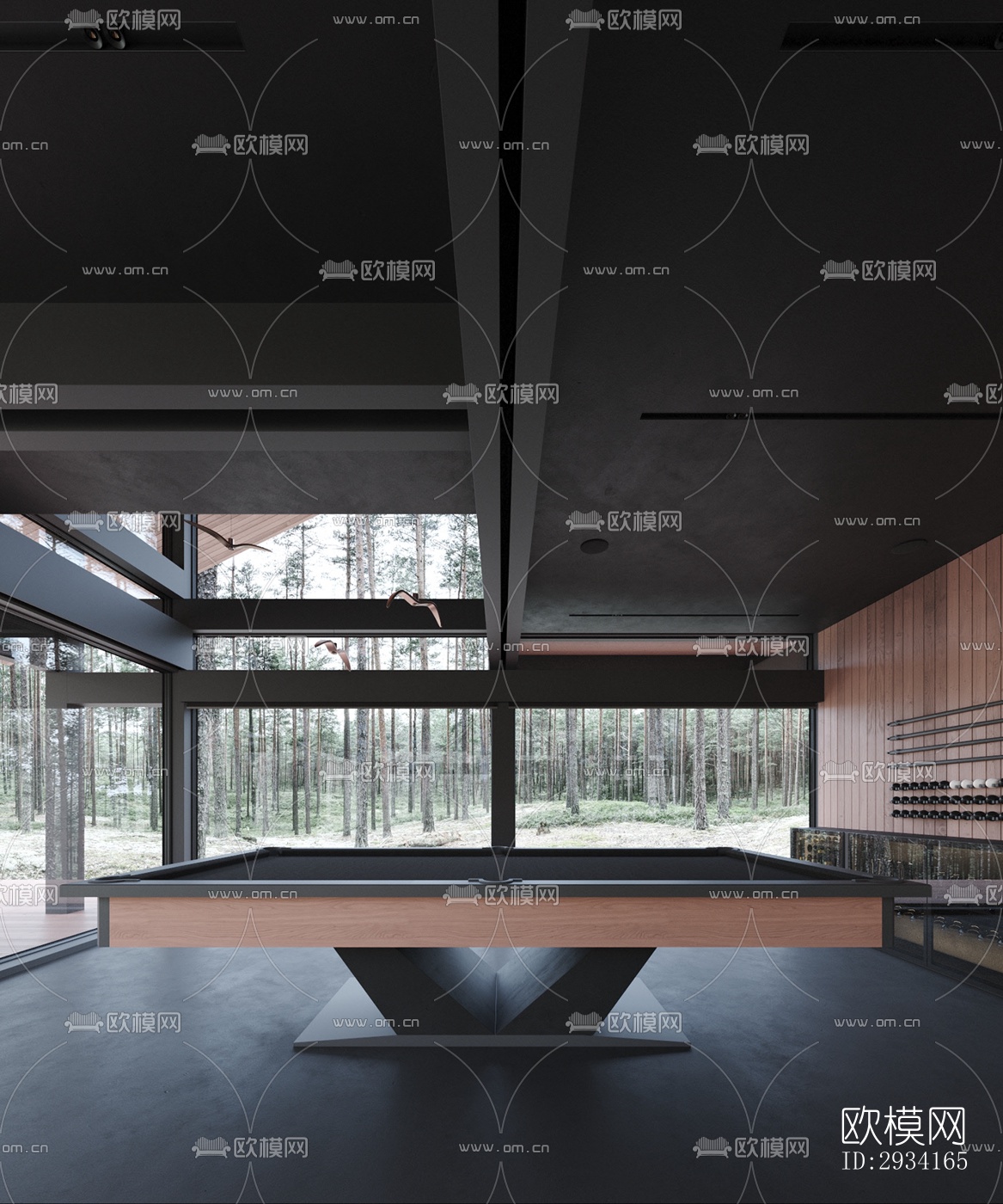 高级灰别墅效果图下载（渲染图2）