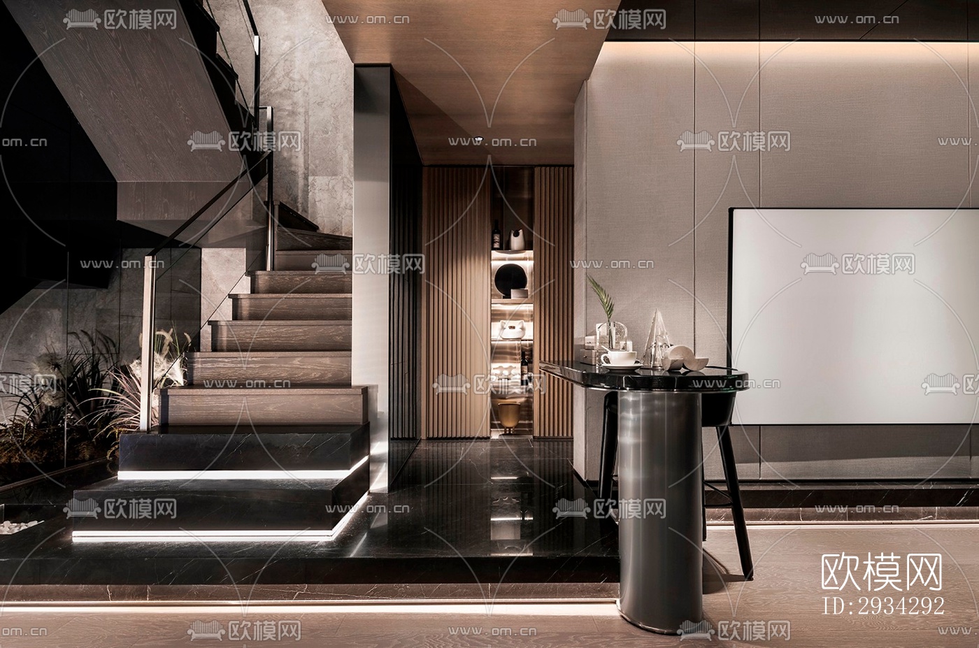 现代复式效果图下载（渲染图1）