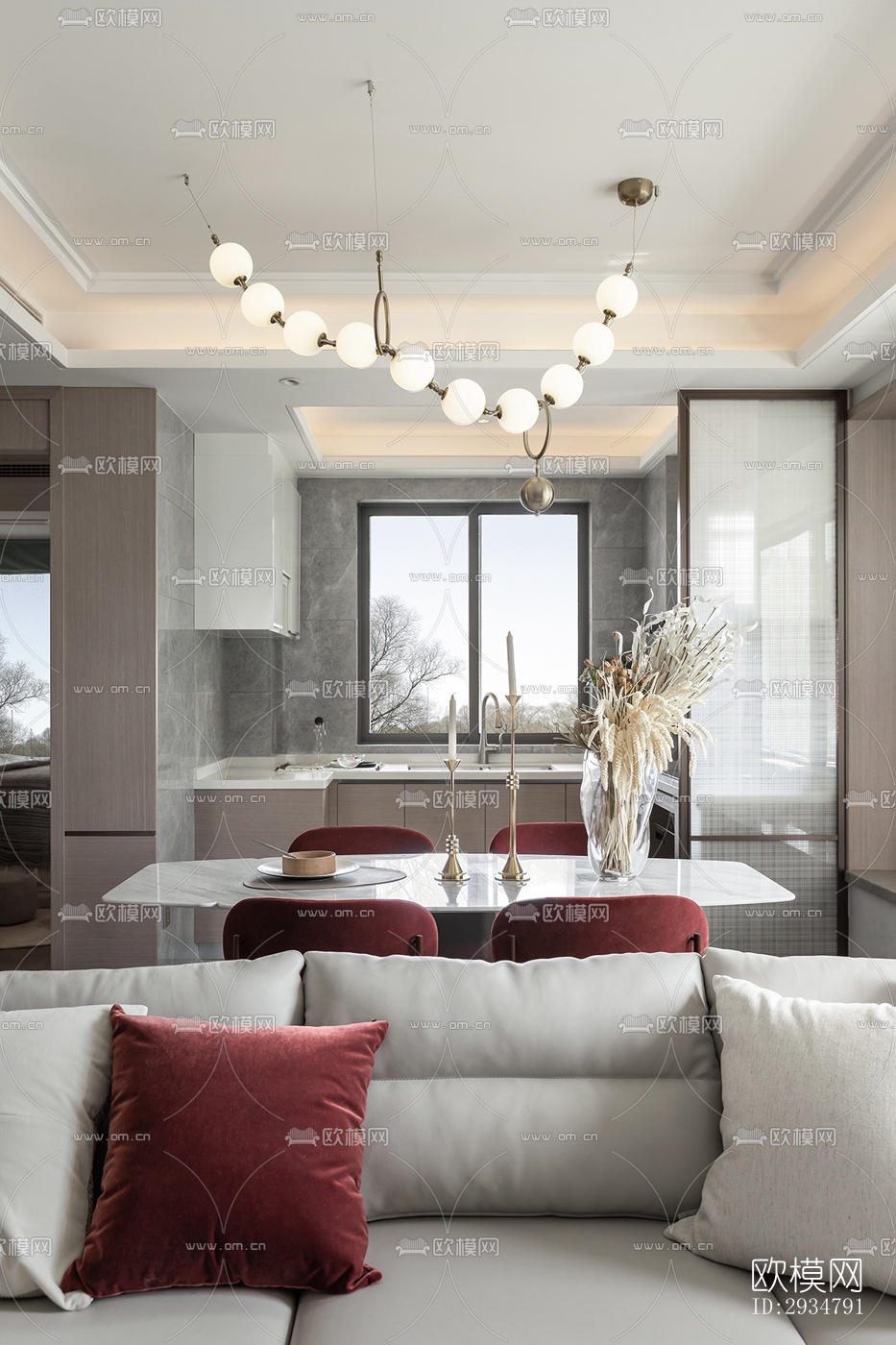 现代平层效果图下载（渲染图13）