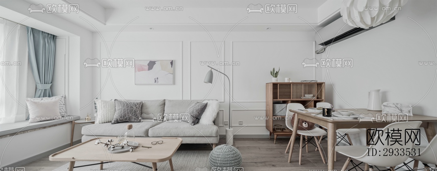 北欧公寓效果图下载（渲染图1）