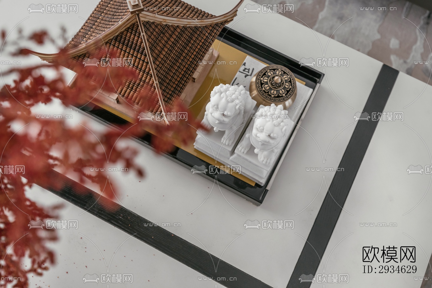 新中式平层效果图下载（渲染图7）