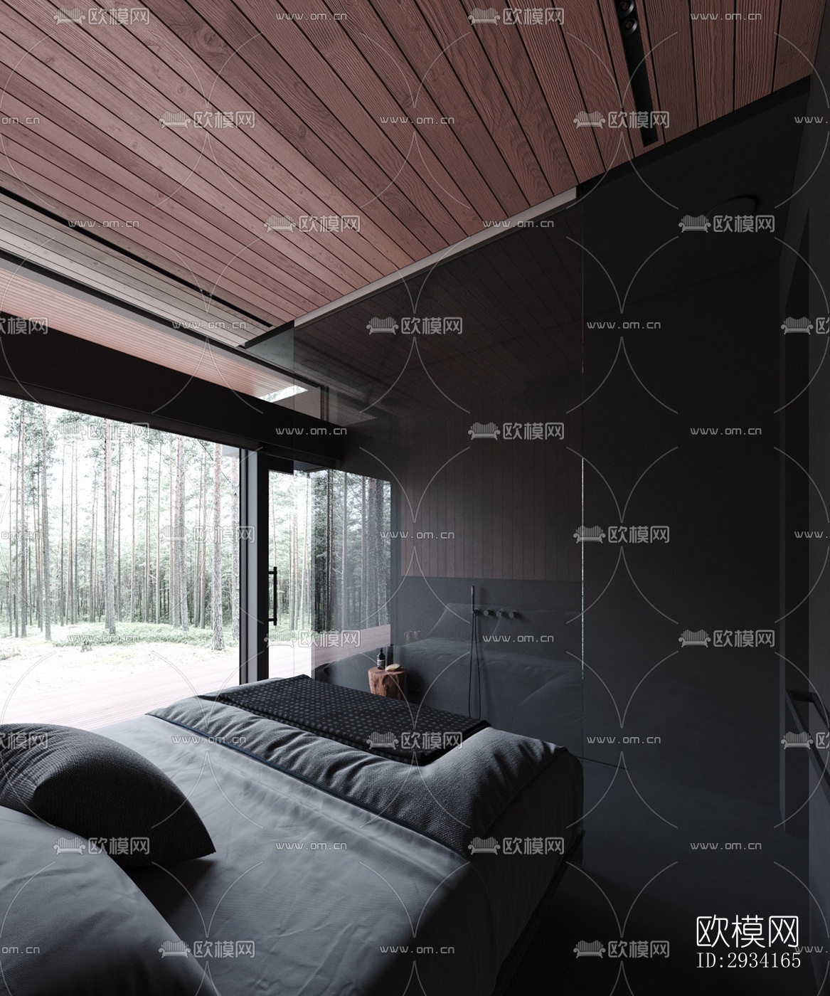 高级灰别墅效果图下载（渲染图7）