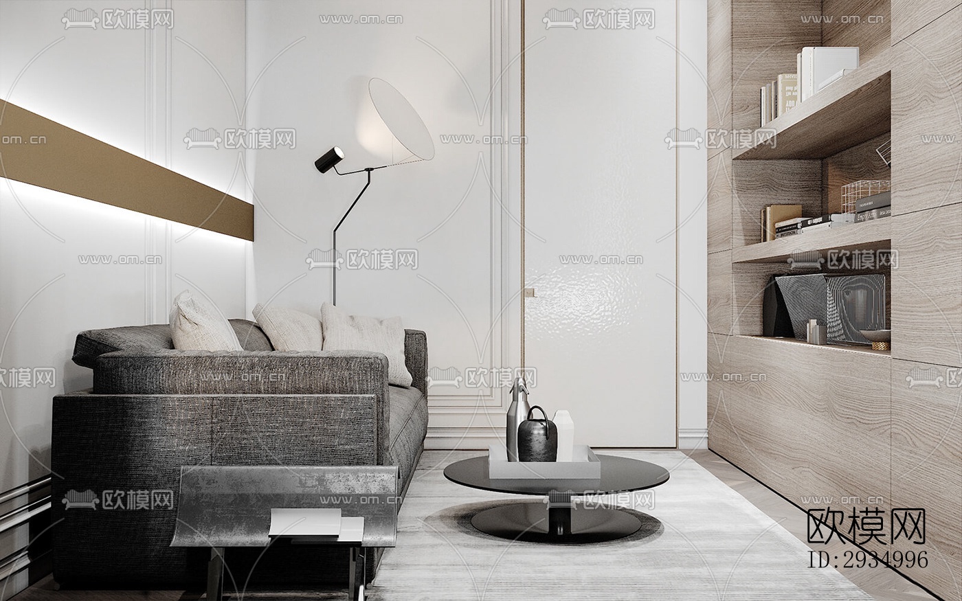 现代平层效果图下载（渲染图4）