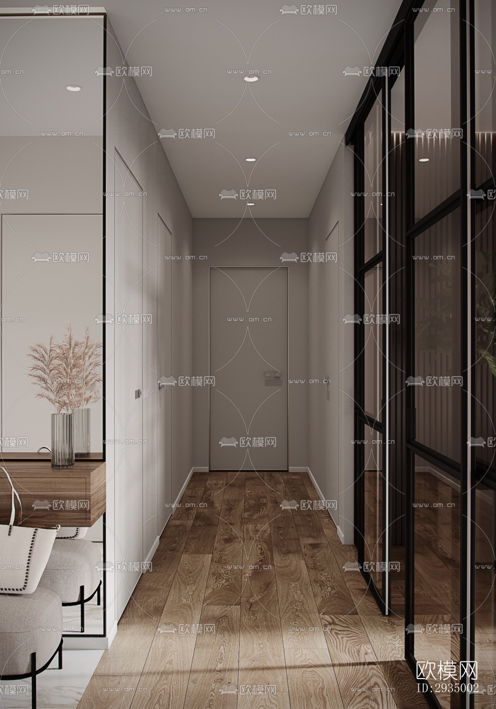 现代平层效果图下载（渲染图15）