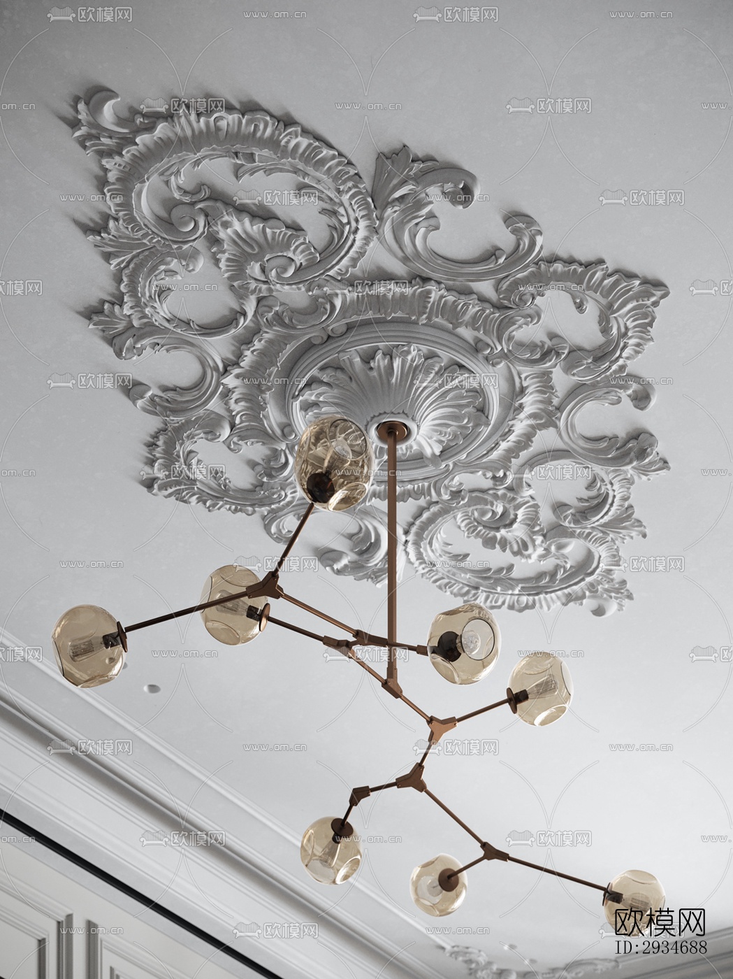 欧式平层效果图下载（渲染图2）