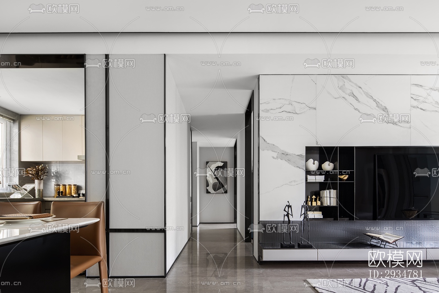 现代平层效果图下载（渲染图5）