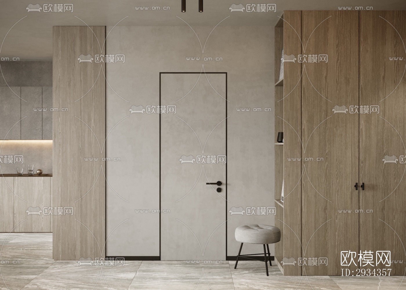 侘寂平层效果图下载（渲染图1）