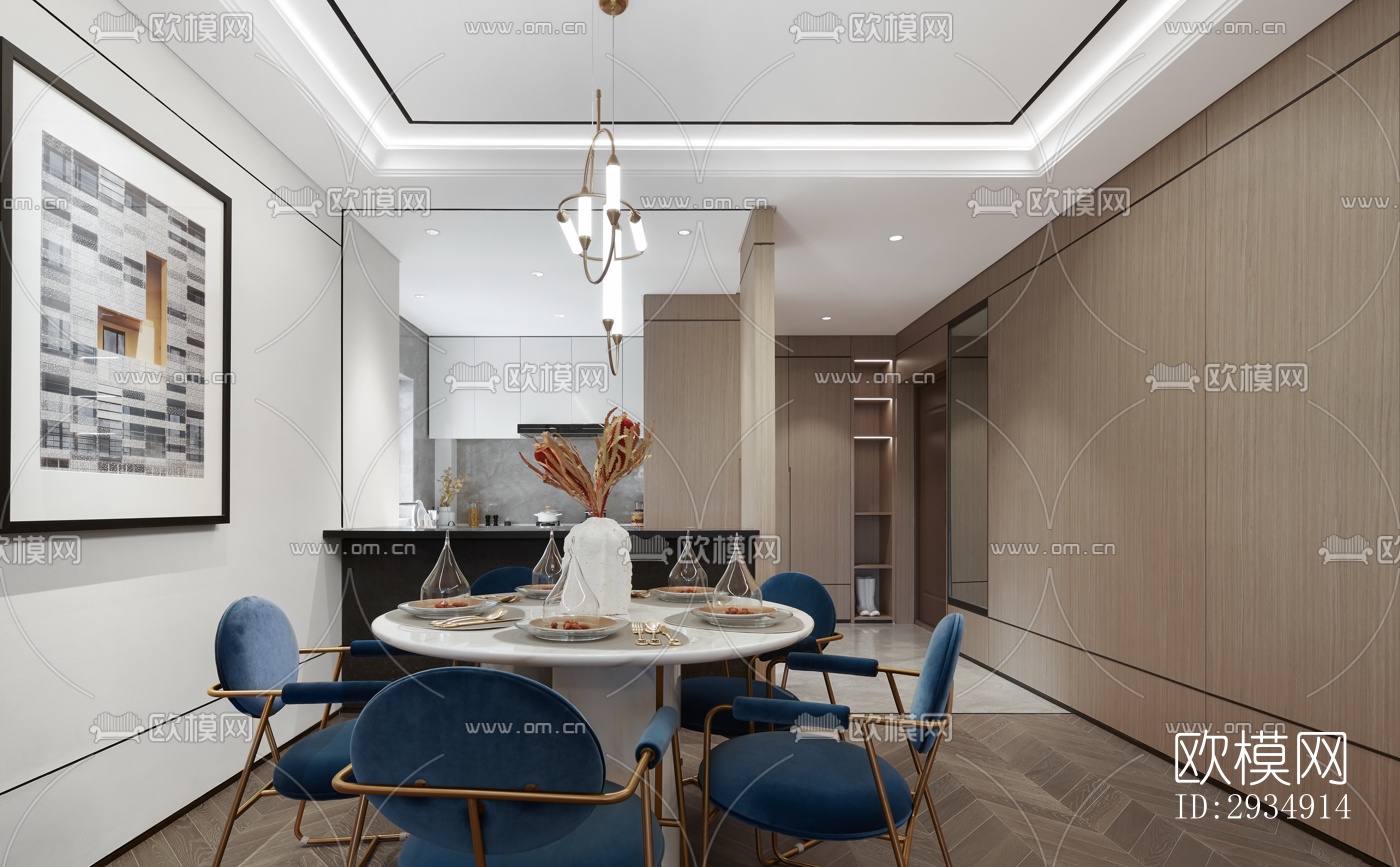 现代平层效果图下载（渲染图5）