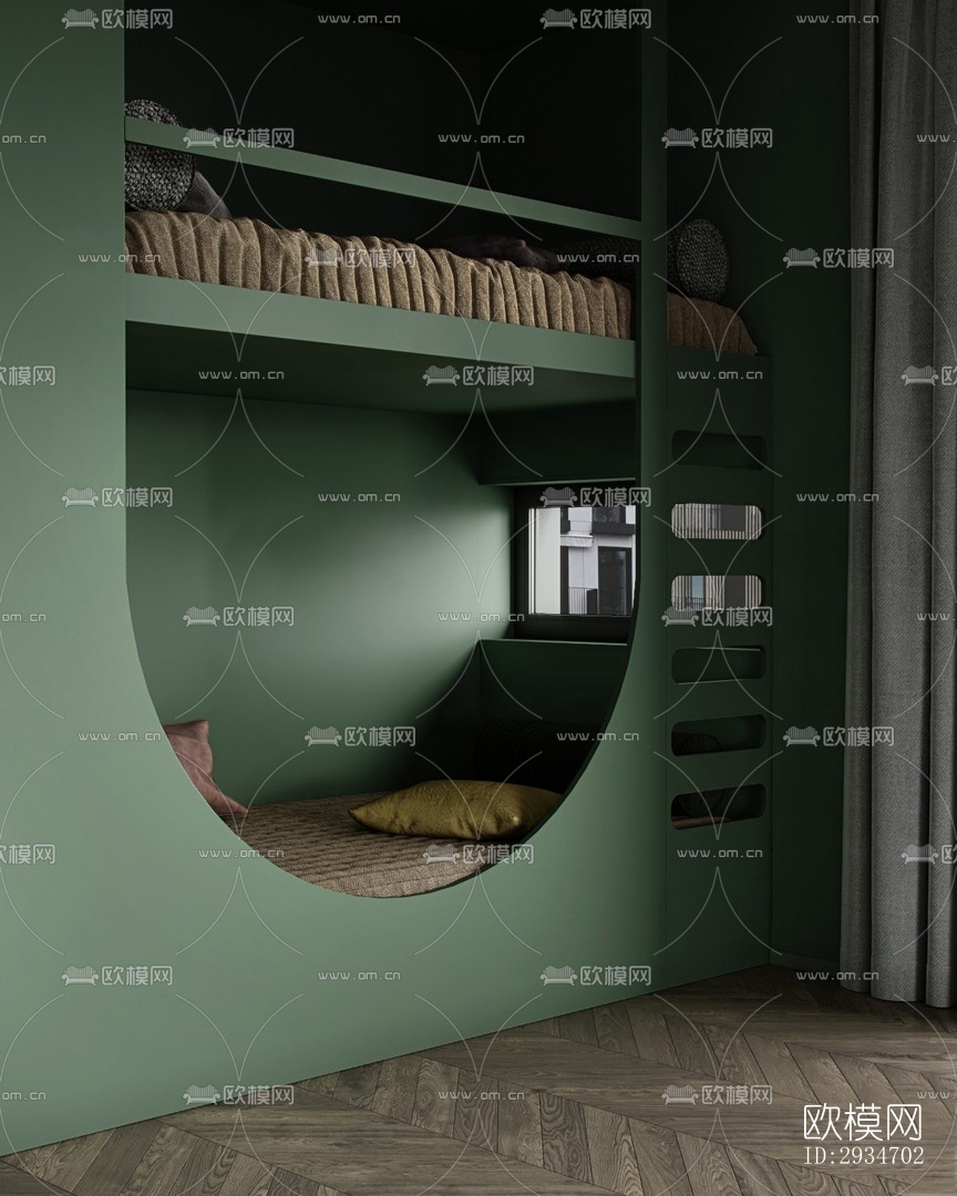 现代平层效果图下载（渲染图8）