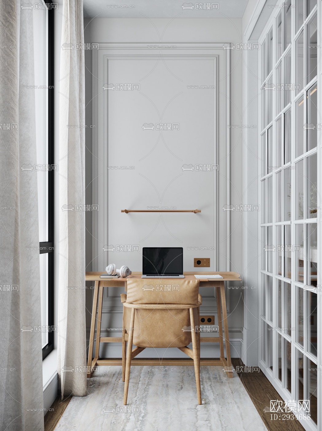 欧式平层效果图下载（渲染图4）