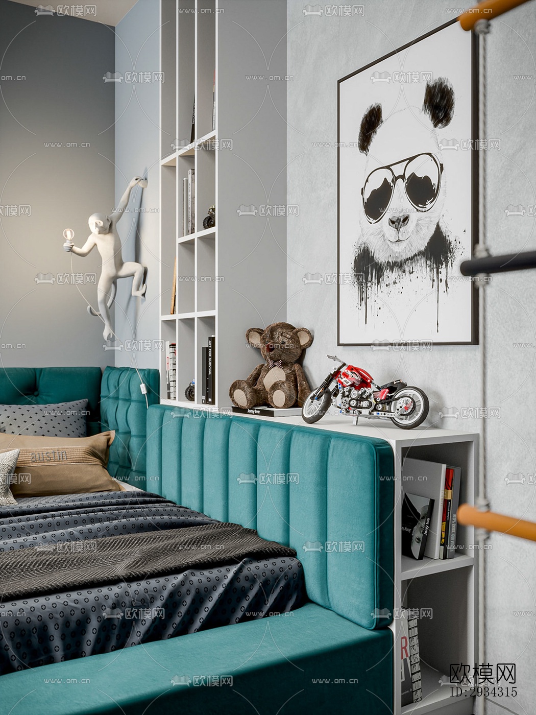 现代复式效果图下载（渲染图16）