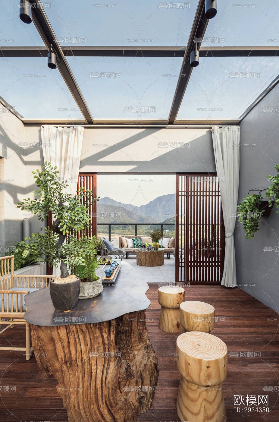 中式平层效果图下载（渲染图16）