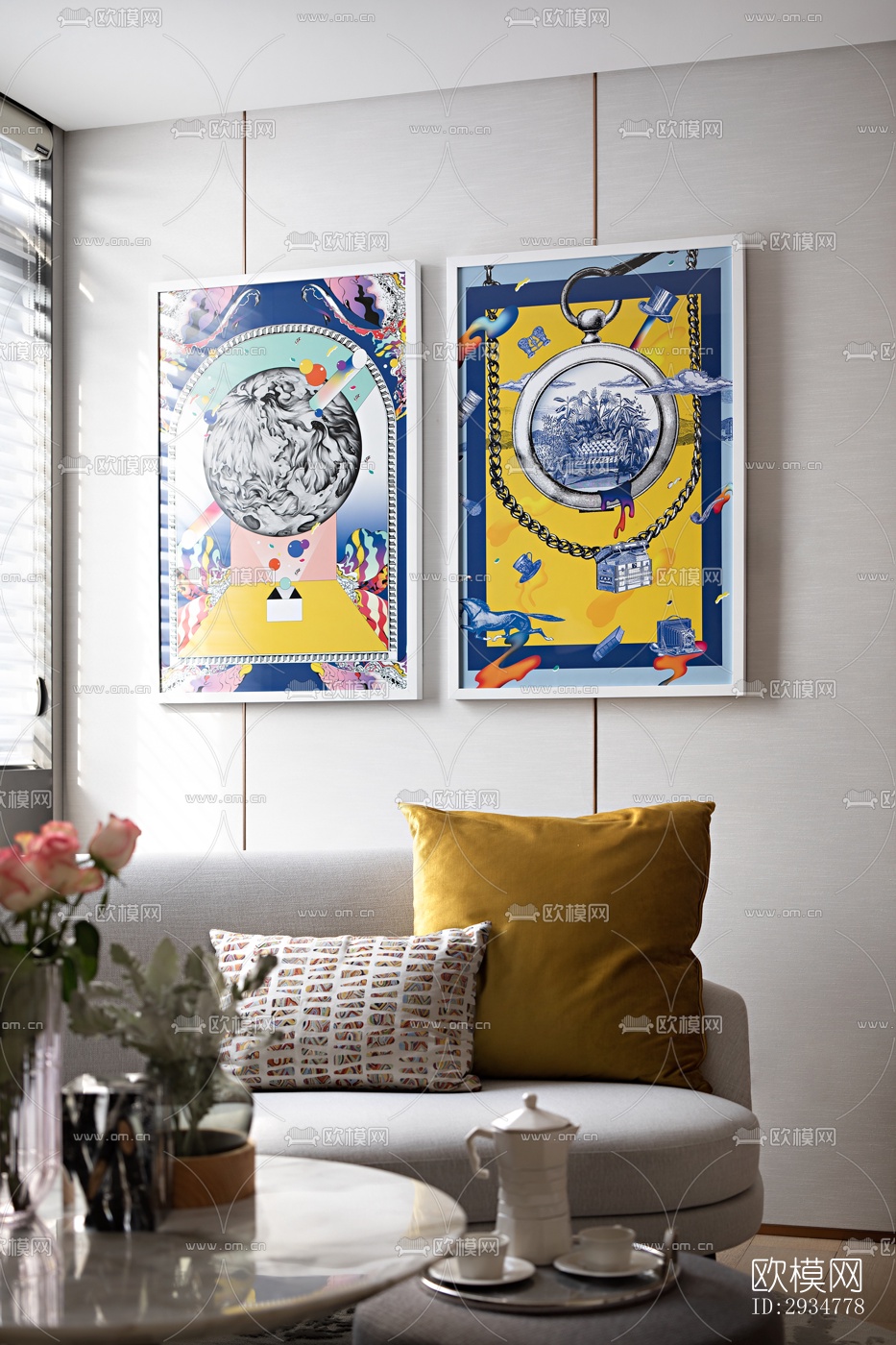 现代平层效果图下载（渲染图13）