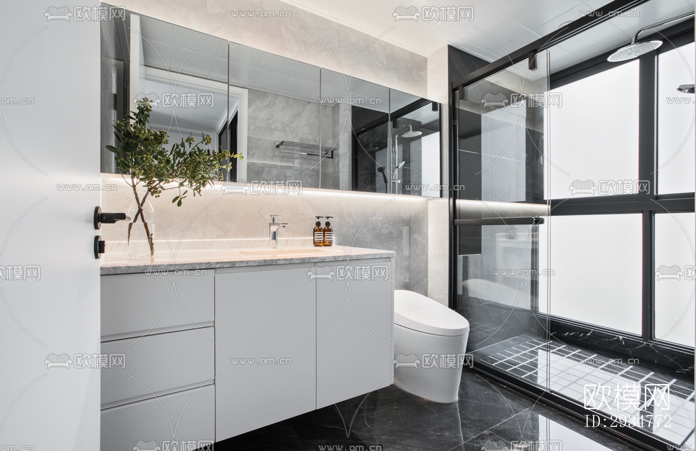 现代平层效果图下载（渲染图9）