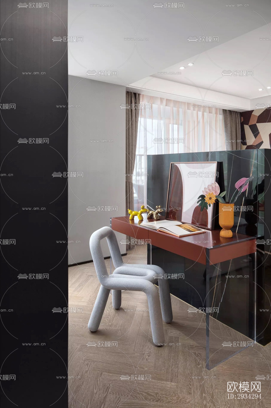 现代复式效果图下载（渲染图7）