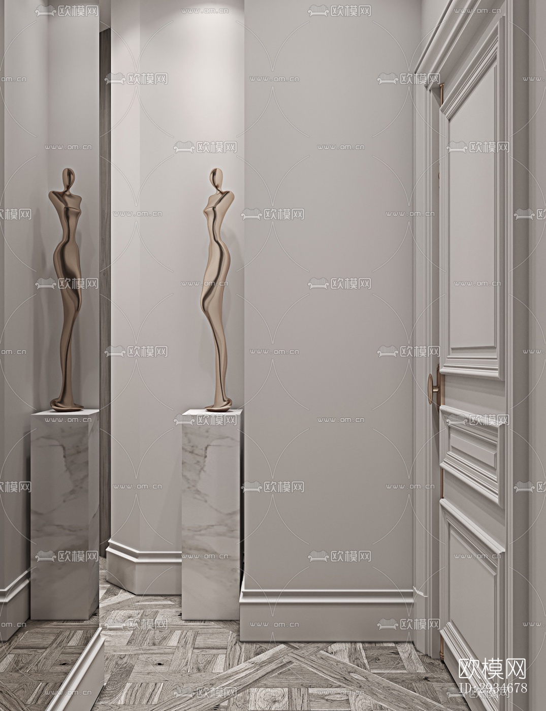 欧式平层效果图下载（渲染图19）