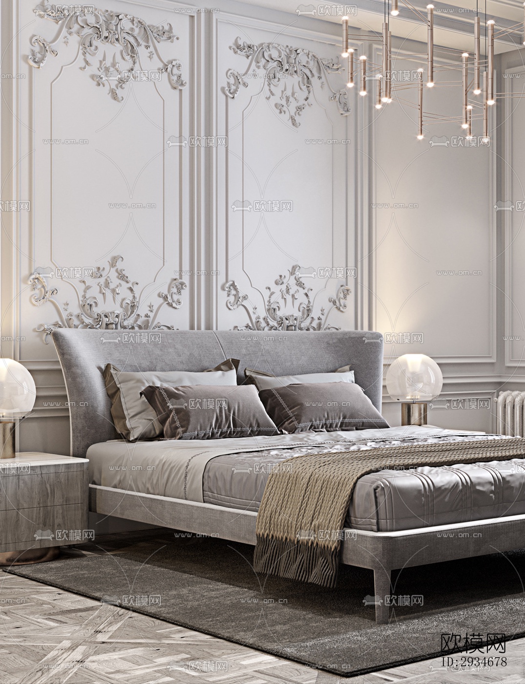 欧式平层效果图下载（渲染图14）