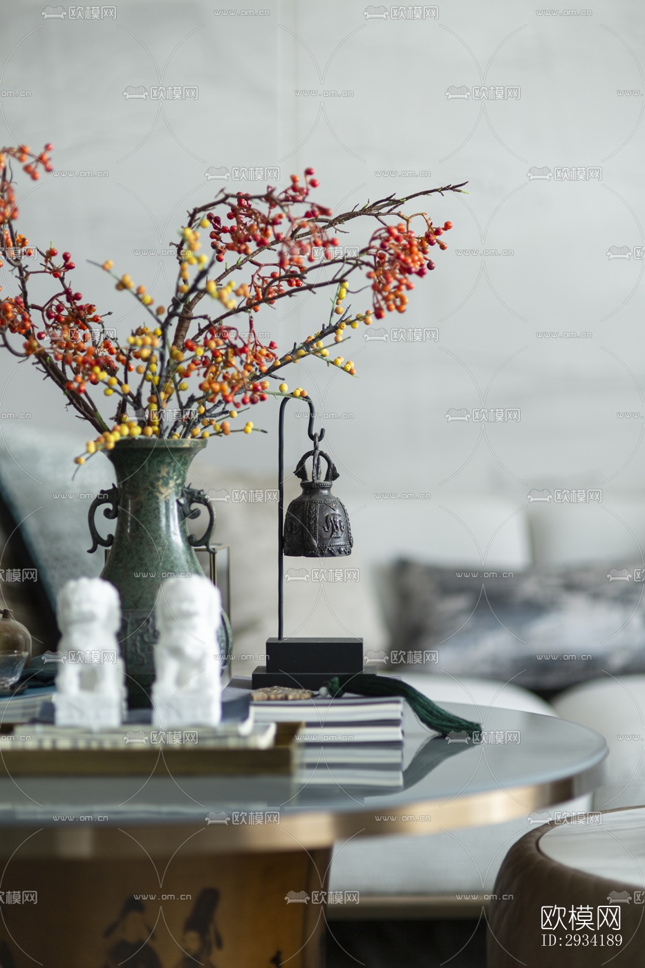 新中式复式效果图下载（渲染图2）