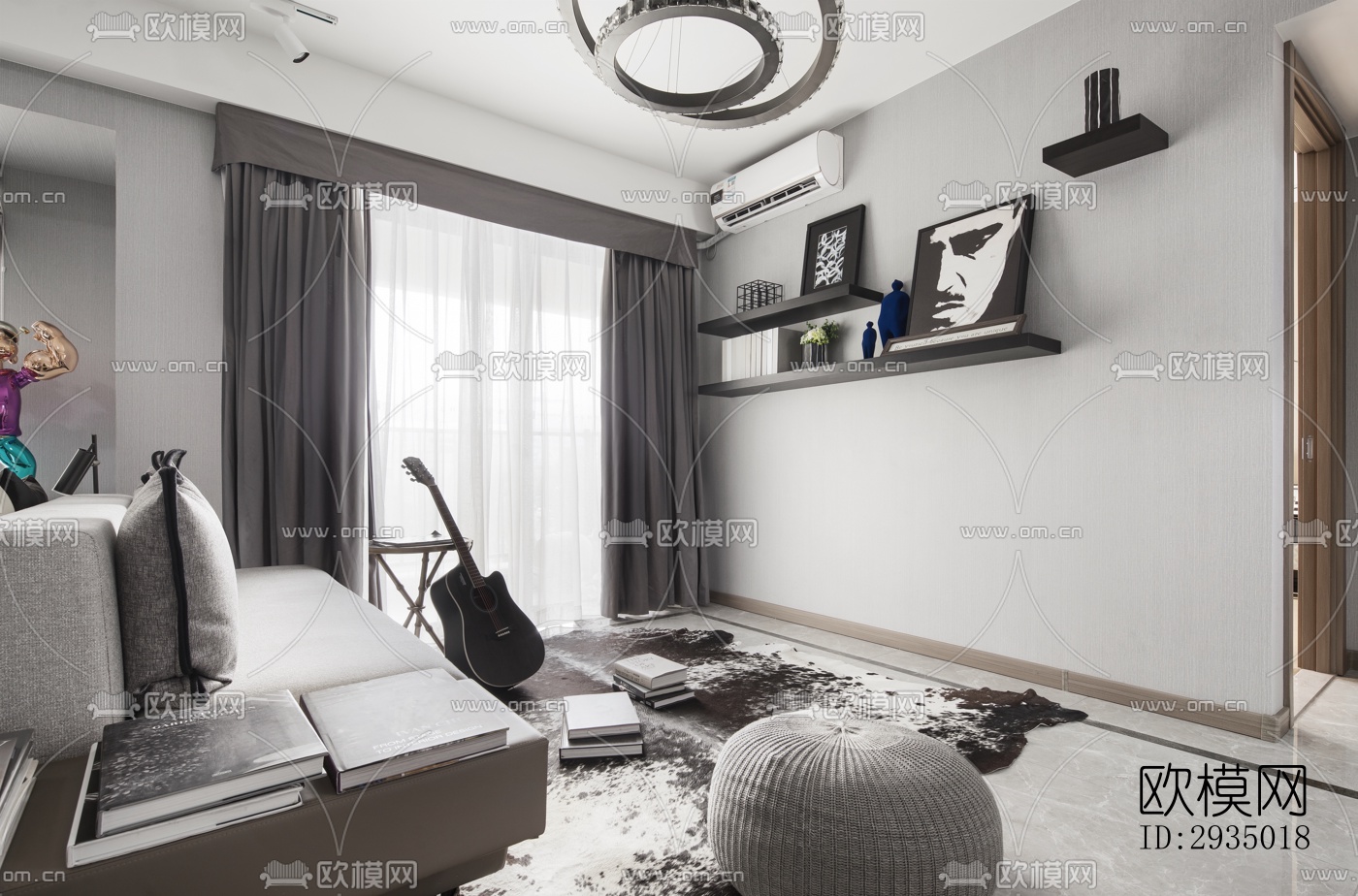 现代平层效果图下载（渲染图10）