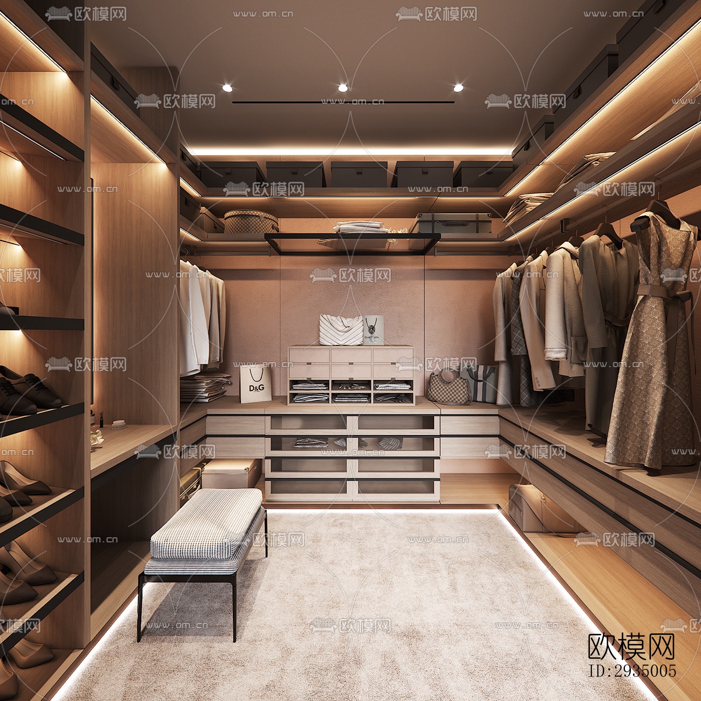 现代平层效果图下载（渲染图8）