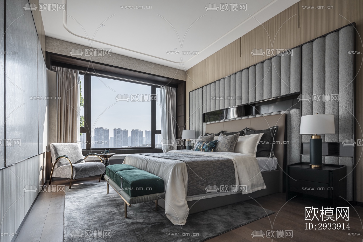 新中式别墅效果图下载（渲染图8）