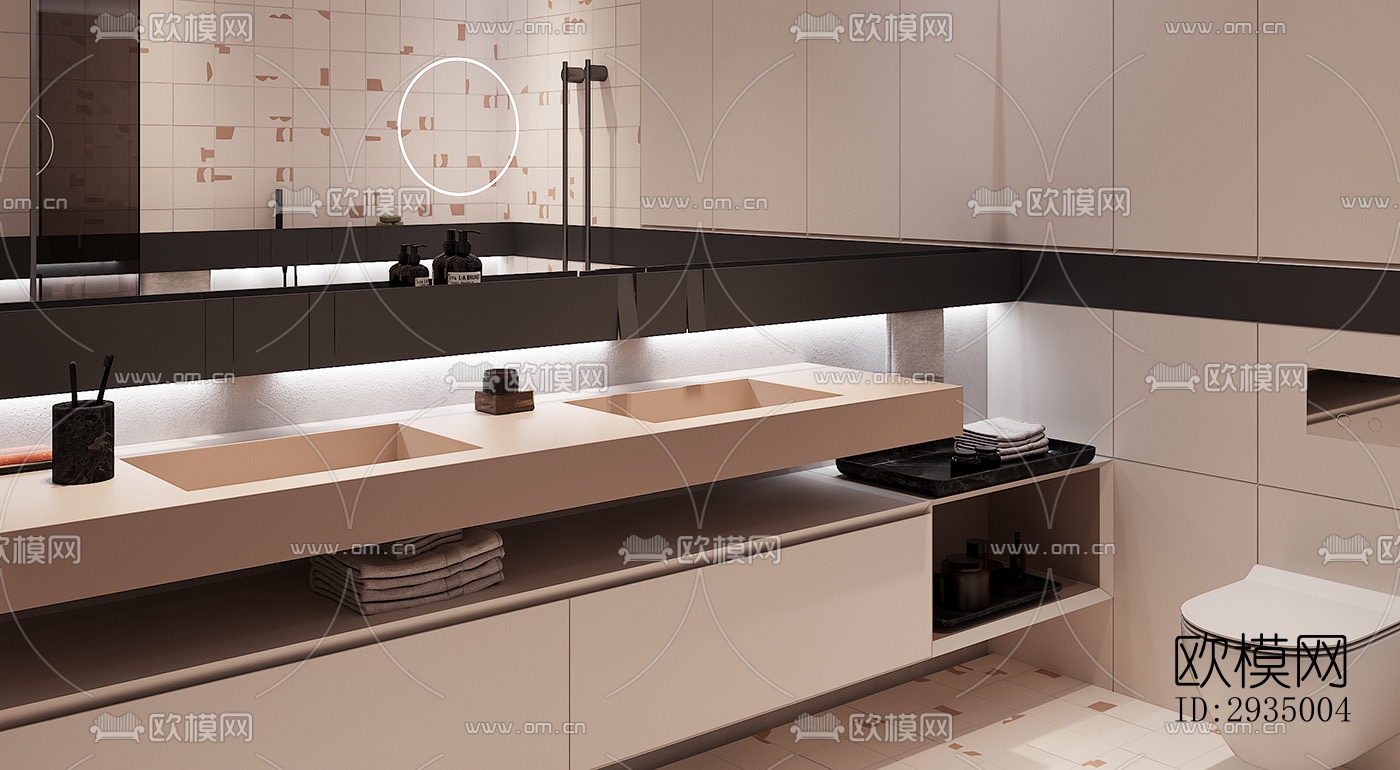 现代平层效果图下载（渲染图8）