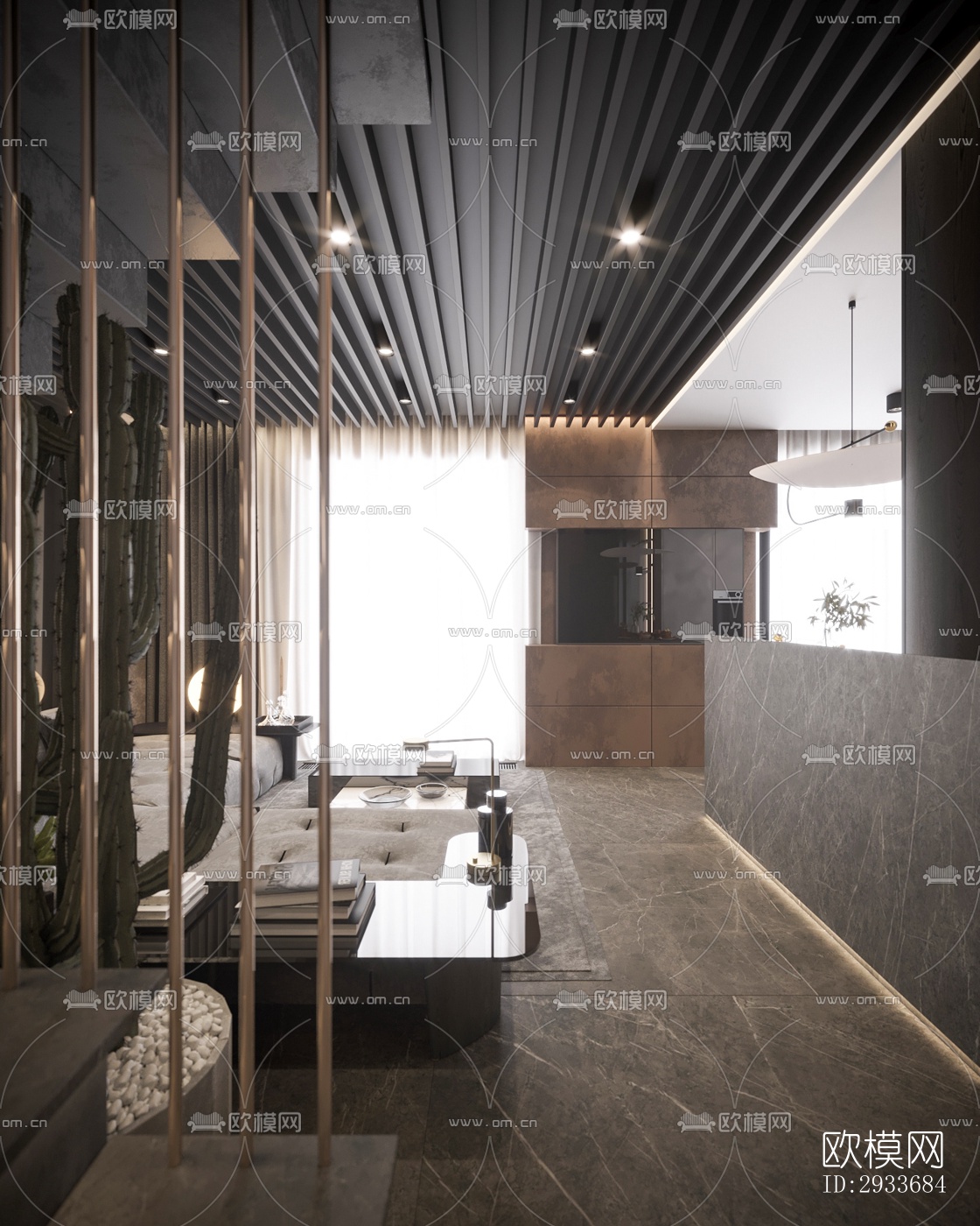 工业风公寓效果图下载（渲染图2）