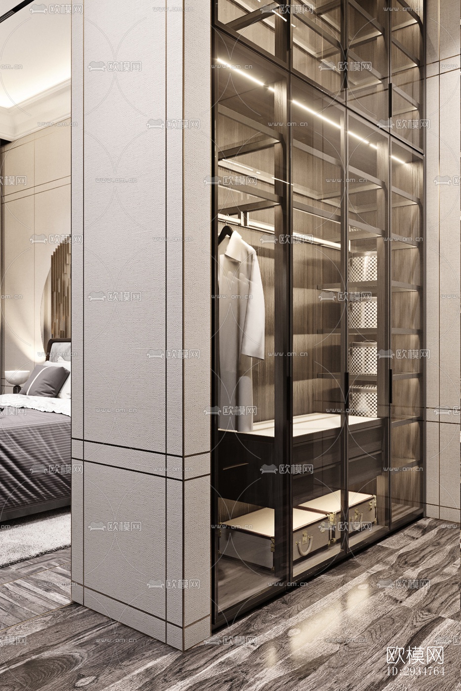 现代平层效果图下载（渲染图20）