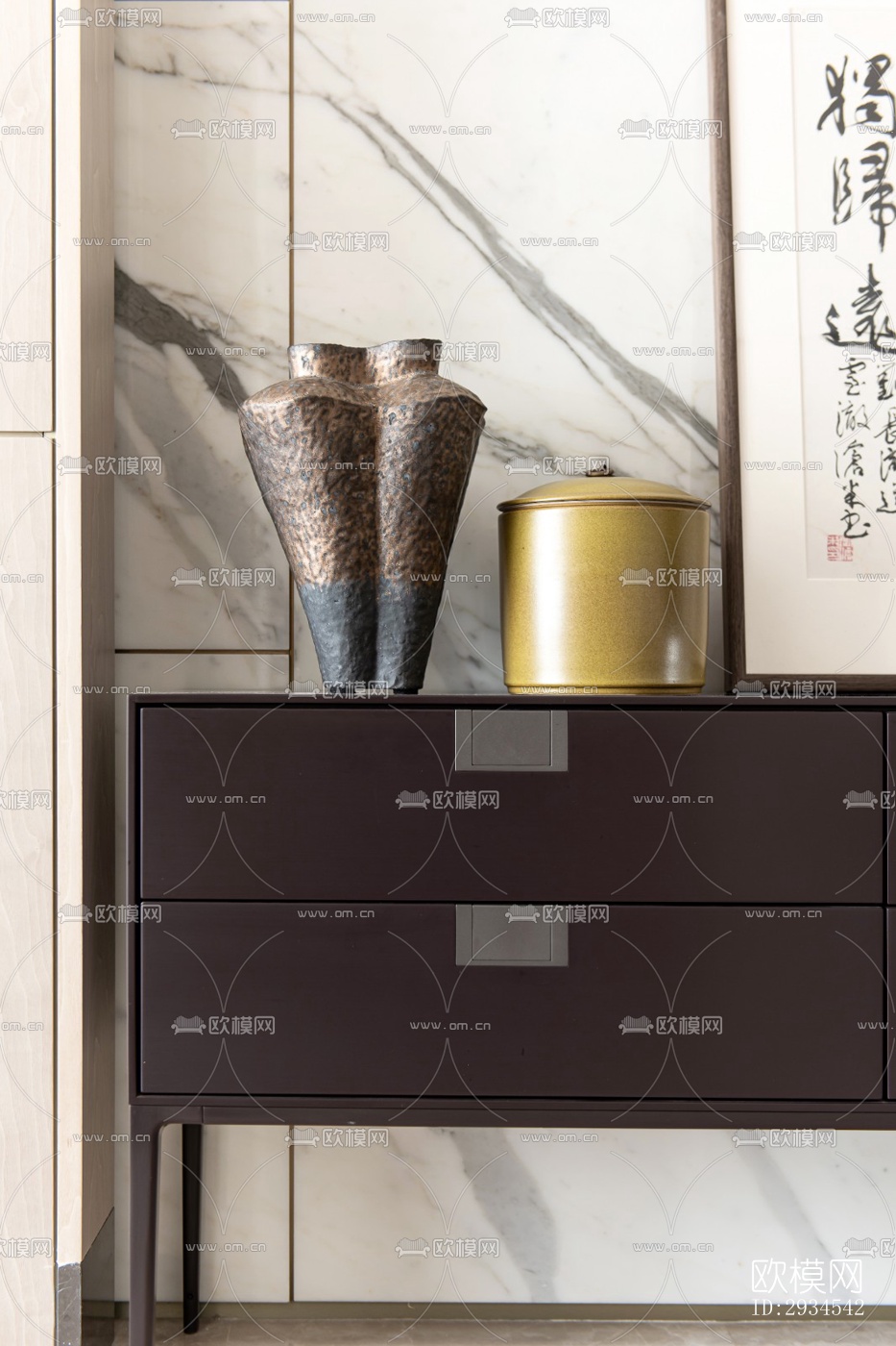 新中式平层效果图下载（渲染图13）