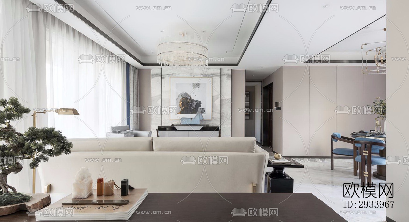 新中式别墅效果图下载（渲染图1）