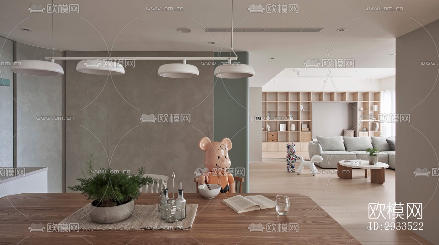 北欧公寓效果图下载（渲染图1）