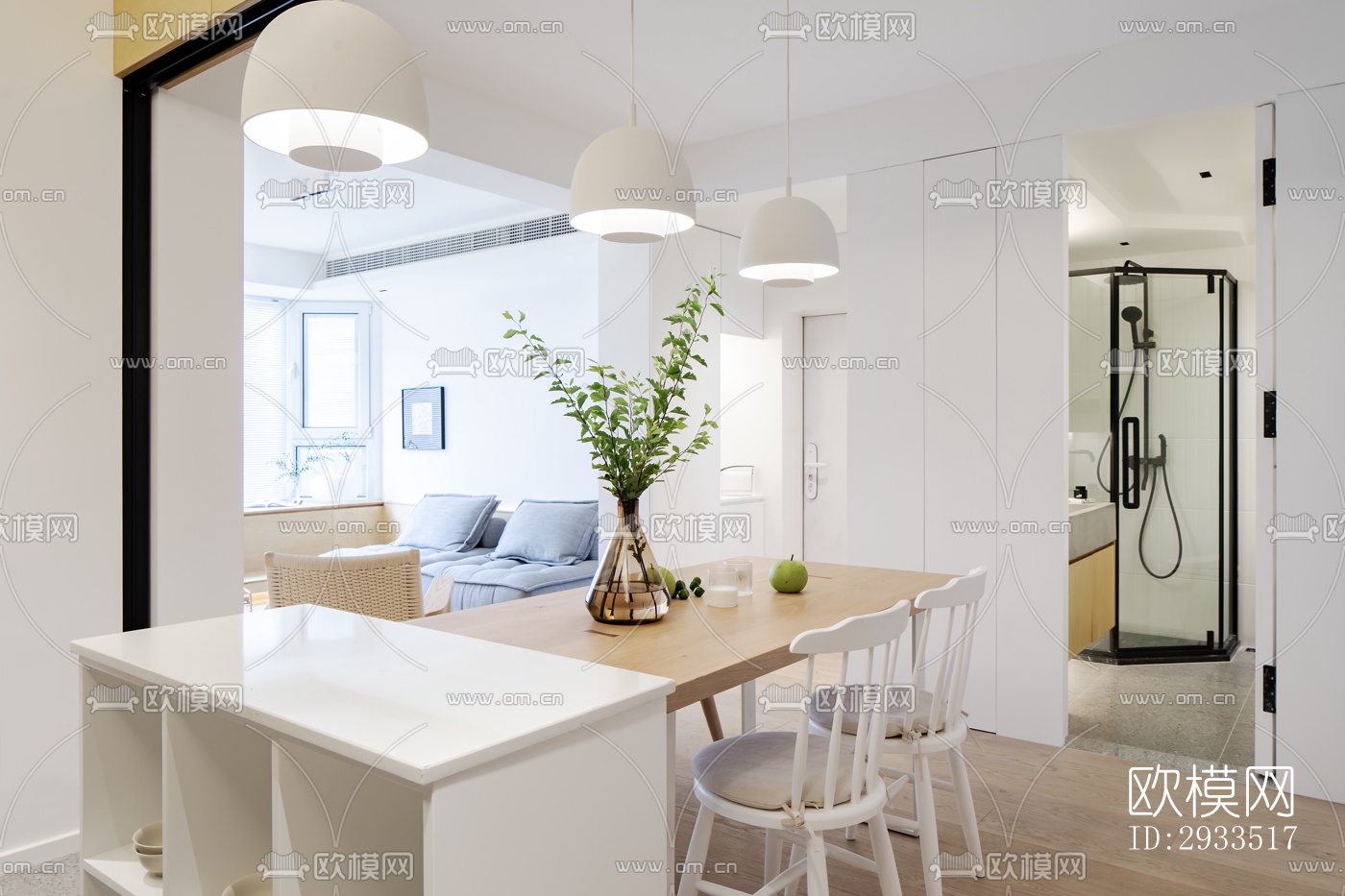 北欧公寓效果图下载（渲染图2）