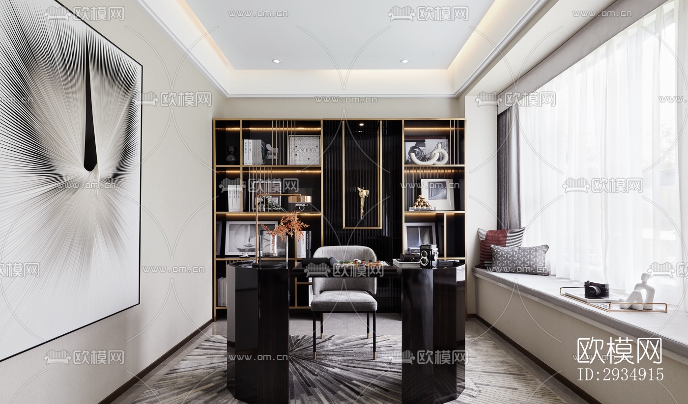 现代平层效果图下载（渲染图3）