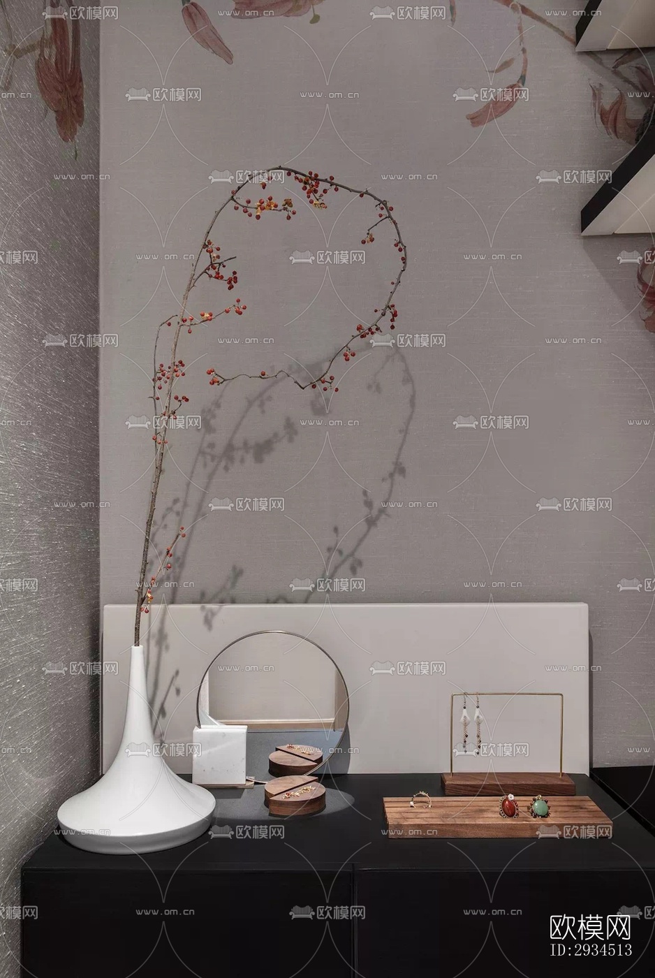 新中式平层效果图下载（渲染图6）