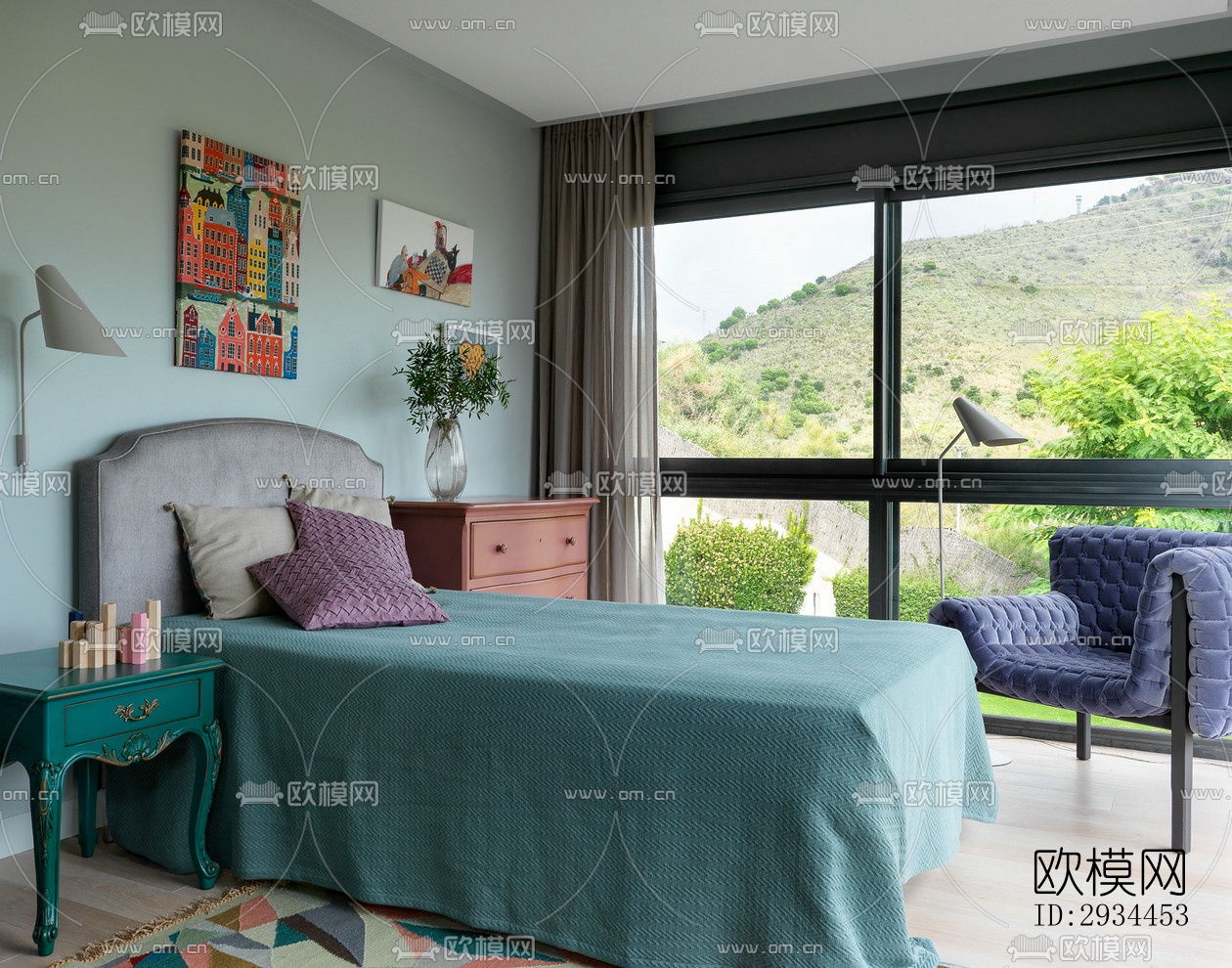 后现代平层效果图下载（渲染图9）