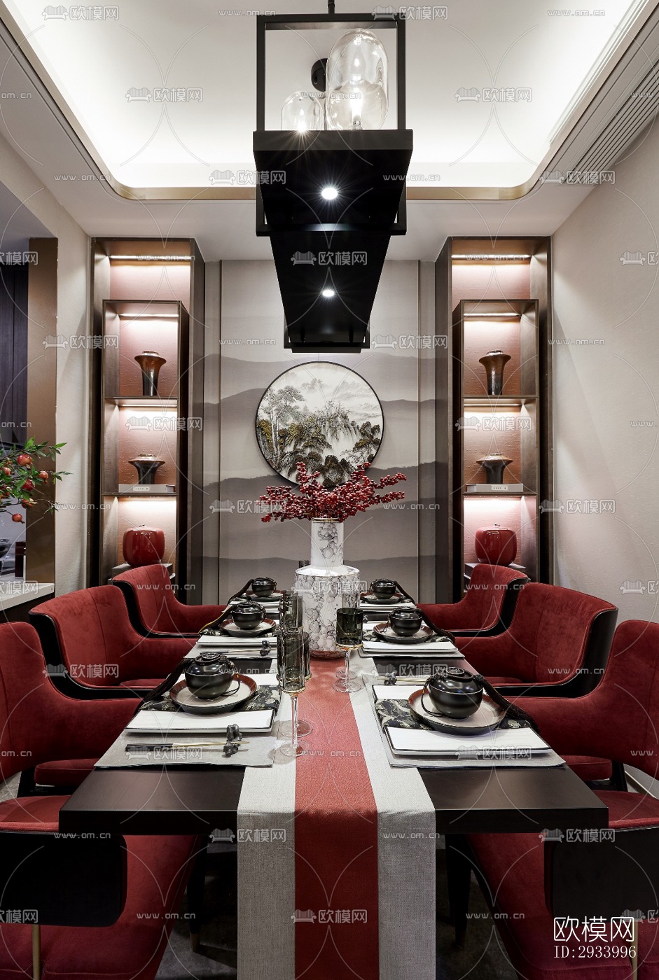 新中式别墅效果图下载（渲染图3）