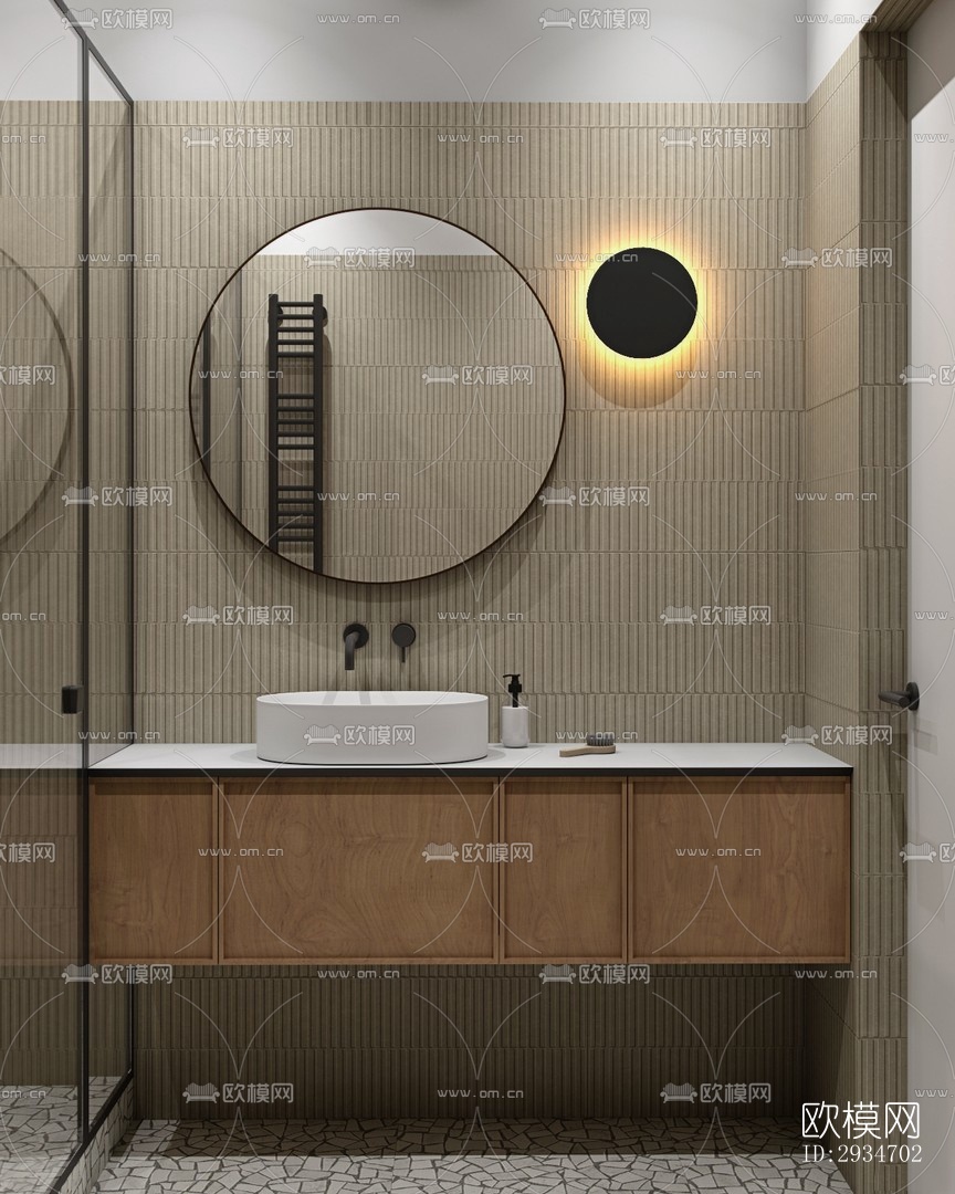 现代平层效果图下载（渲染图14）