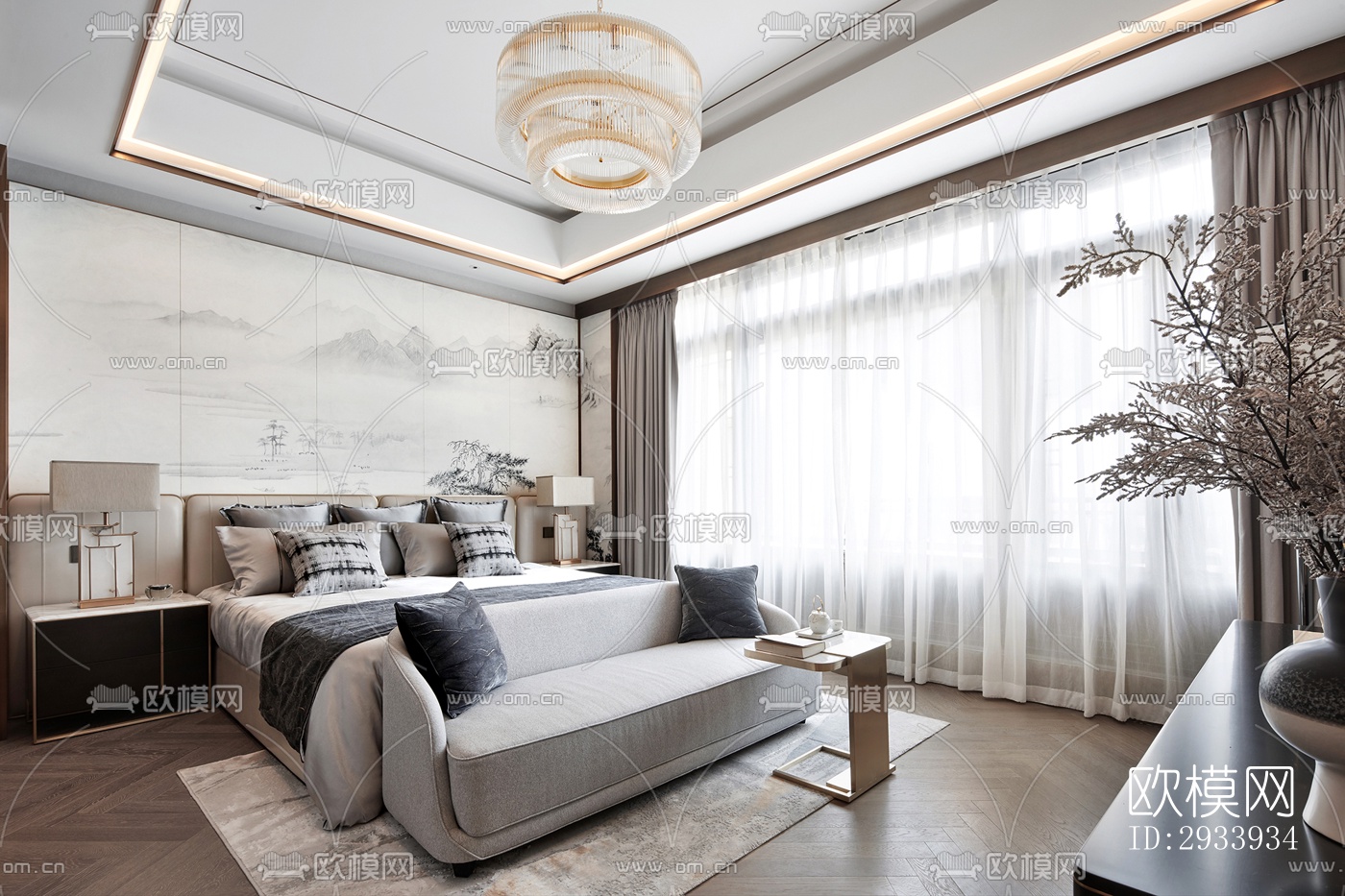 新中式别墅效果图下载（渲染图20）