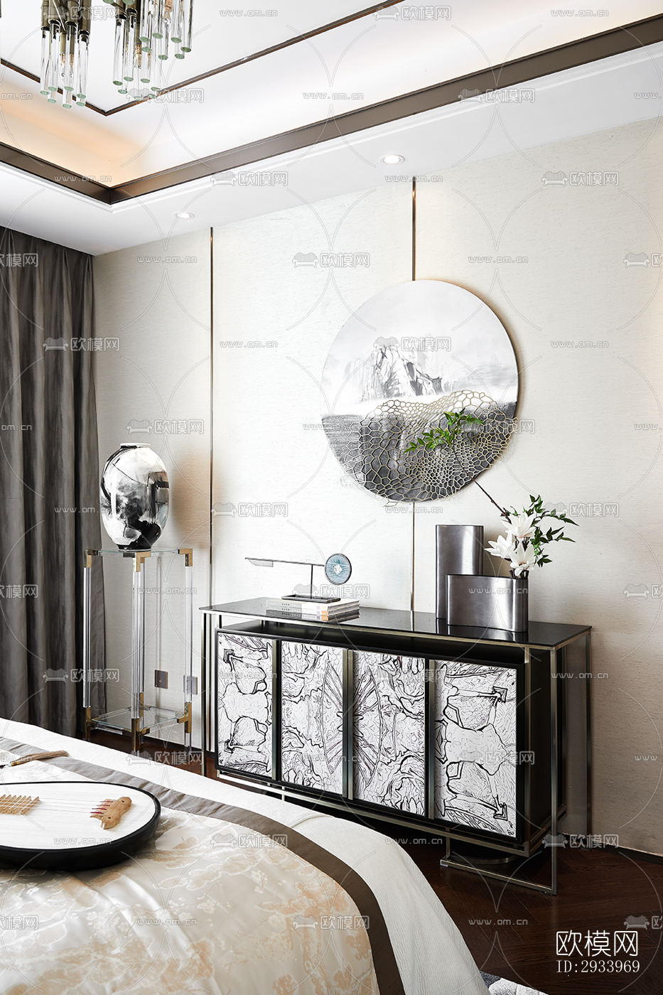 新中式别墅效果图下载（渲染图4）