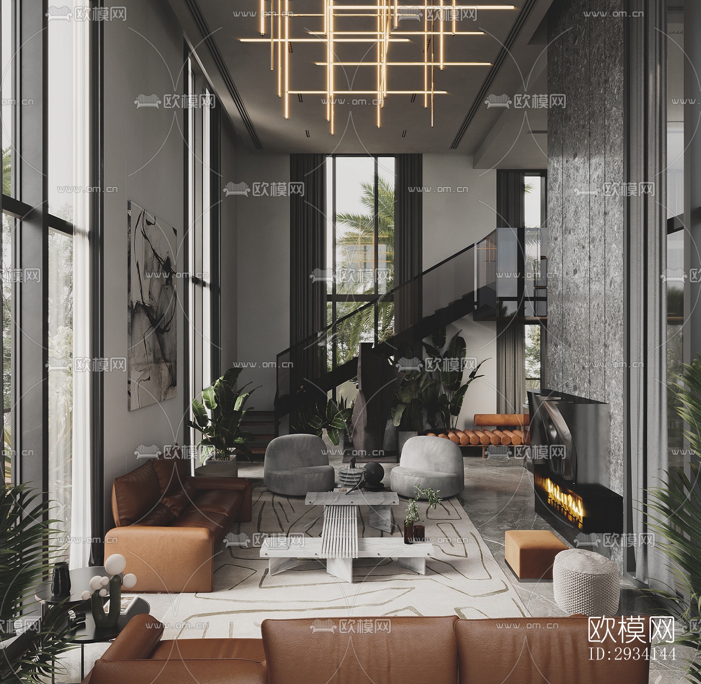 现代别墅效果图下载（渲染图16）