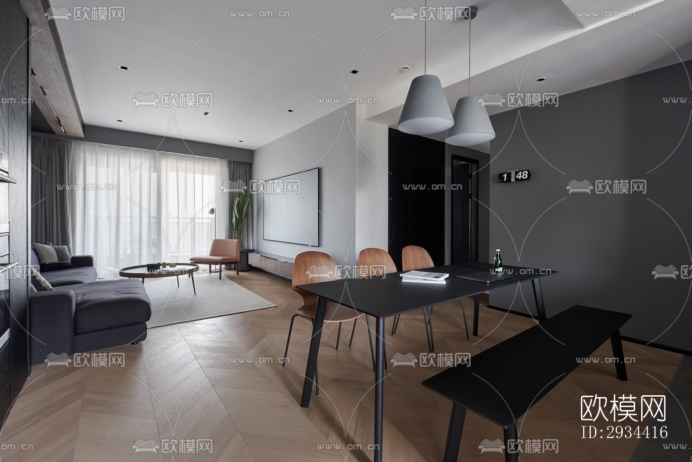 北欧平层效果图下载（渲染图16）