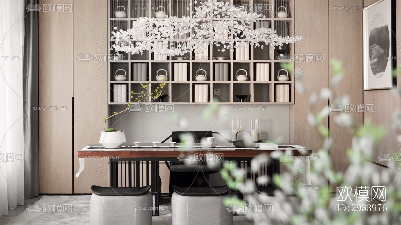 新中式别墅效果图下载（渲染图4）