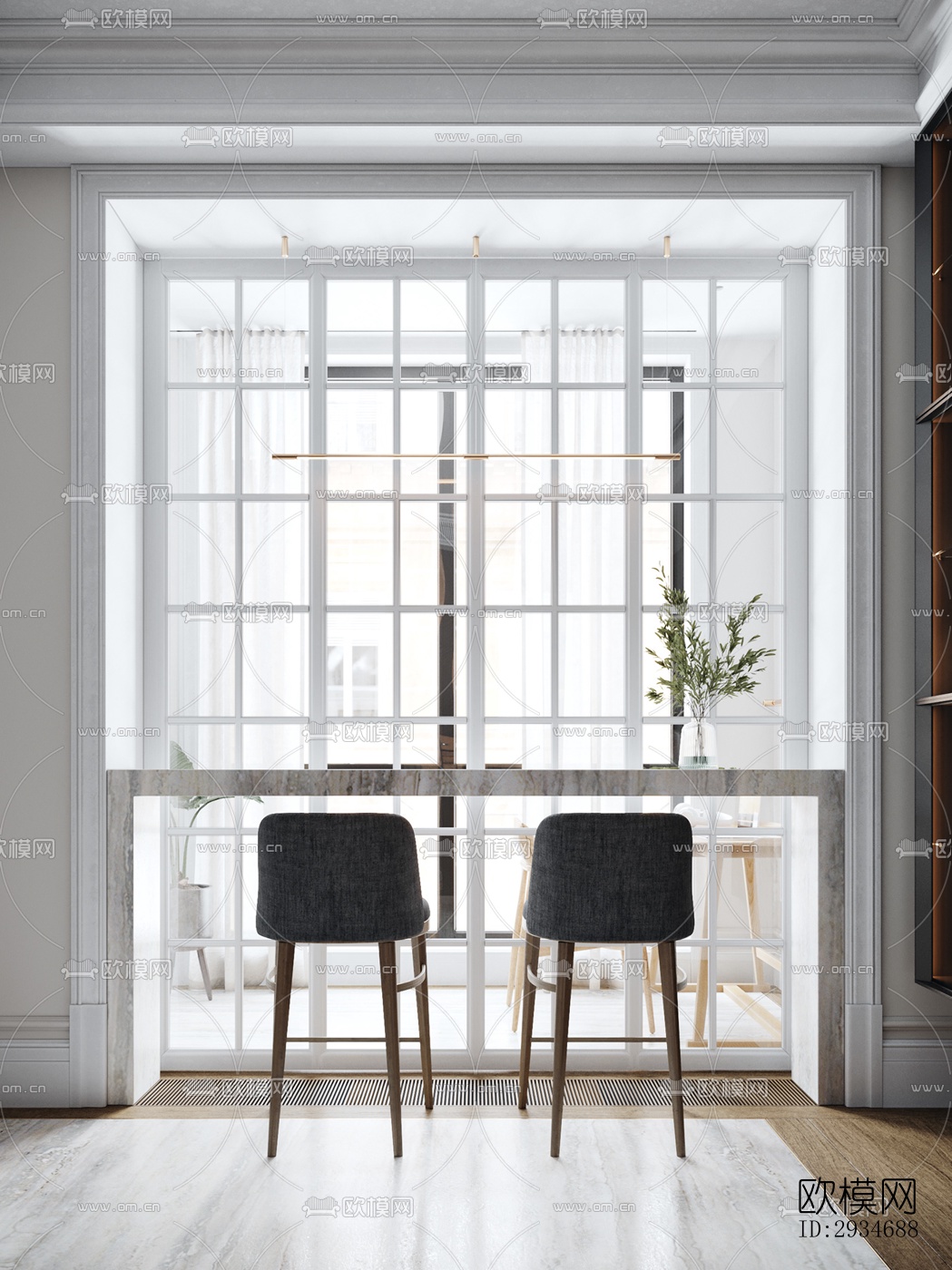 欧式平层效果图下载（渲染图12）