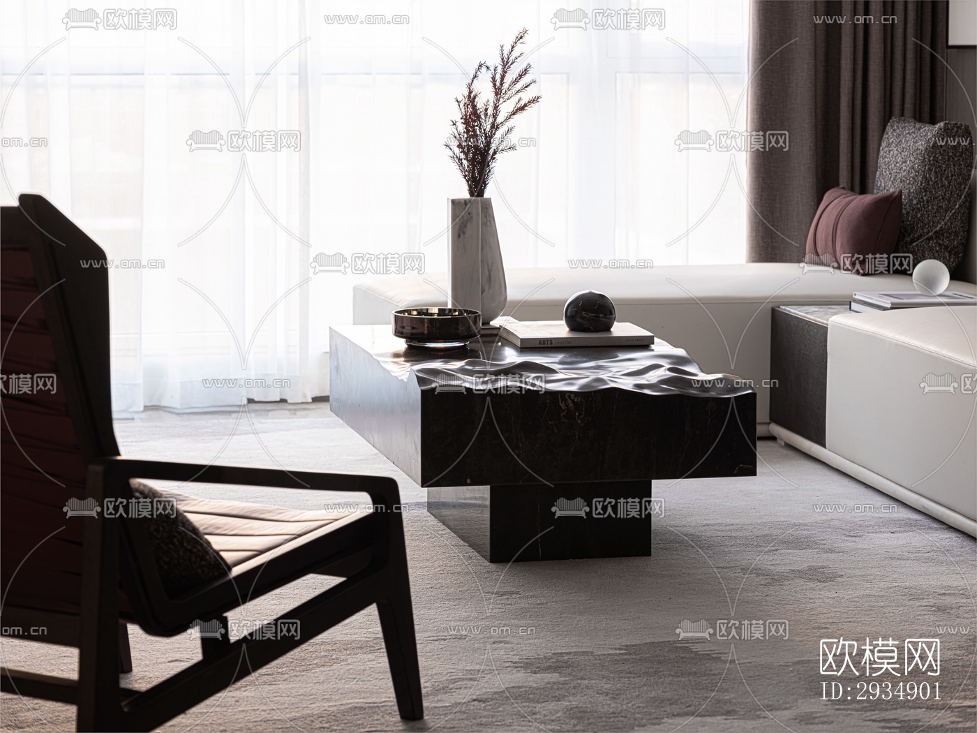 现代平层效果图下载（渲染图11）